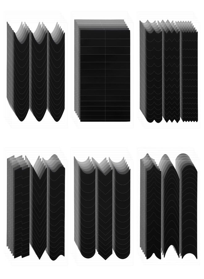 Larrel 2350Pcs French Tip Nail Stickers,French Manicure Strips Frenchs Tip Guide Stencils for Nail Art Self Adhesive Black Tips Stickers for Women DIY Nails Stencil Tools(60 Sheets 6 Different Designs) - Image 1
